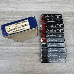 Vintage Sheaffer Fineline R15 Thick Leads Lot Of 10 (6 Red / 4 Black) Used